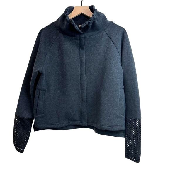 895 Performance Cropped Cotton Jacket with Mesh on Sleeves Gray M - Picture 1 of 9